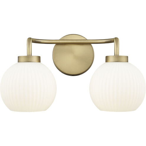 Oprah 2 Light 15 inch Vintage Brass Vanity Light Wall Light